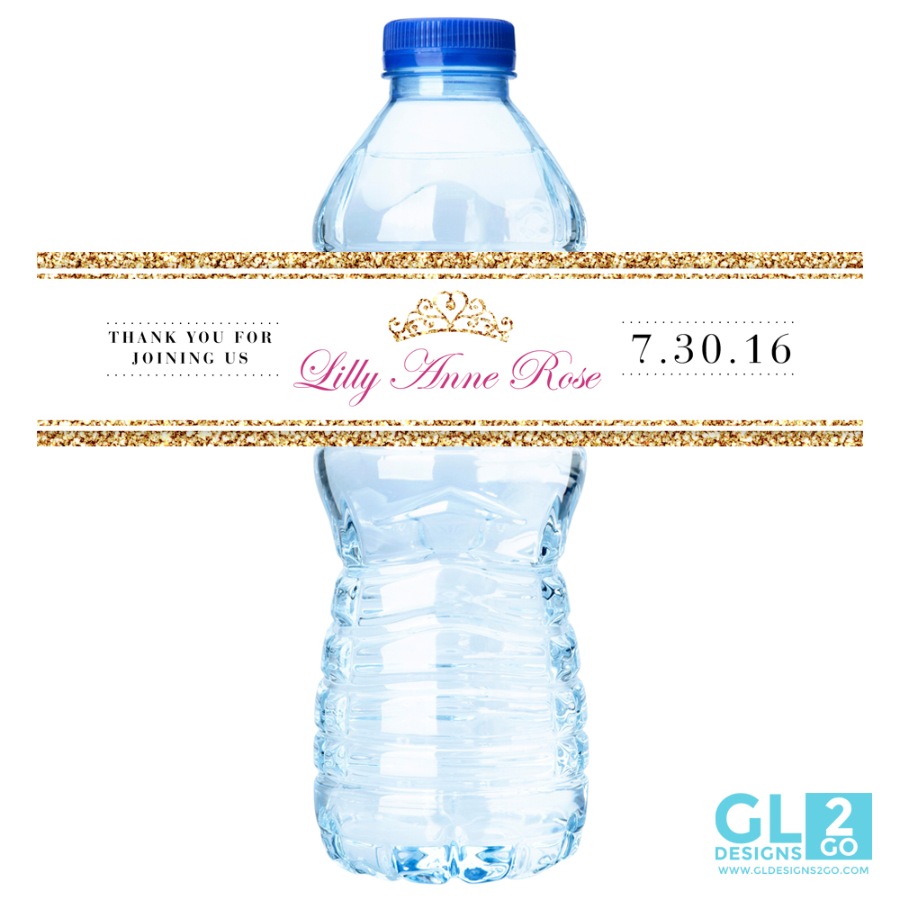 Princess water bottle label