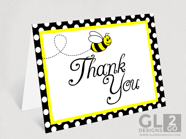 Thank You Card bee theme