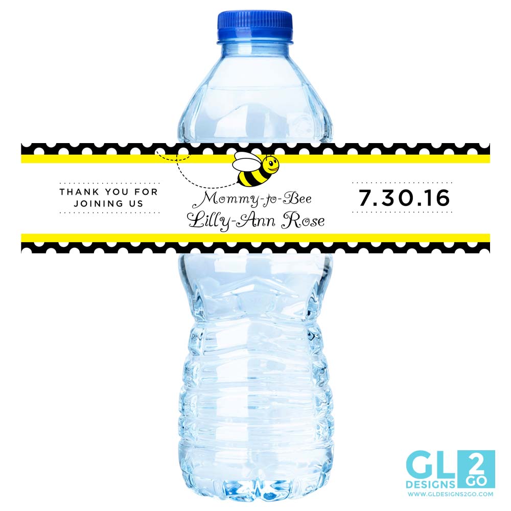 Bee Water Bottle Label