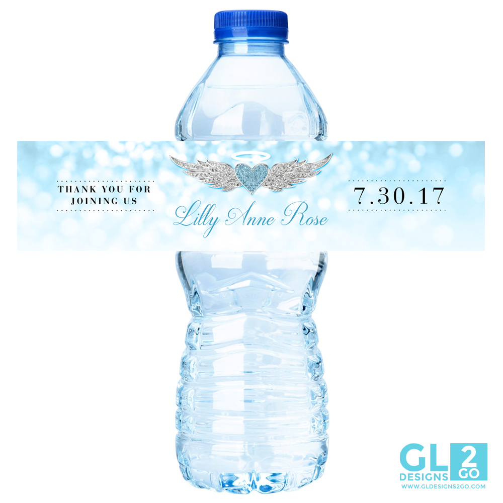 Blue Heaven Sent Water Bottle Labels