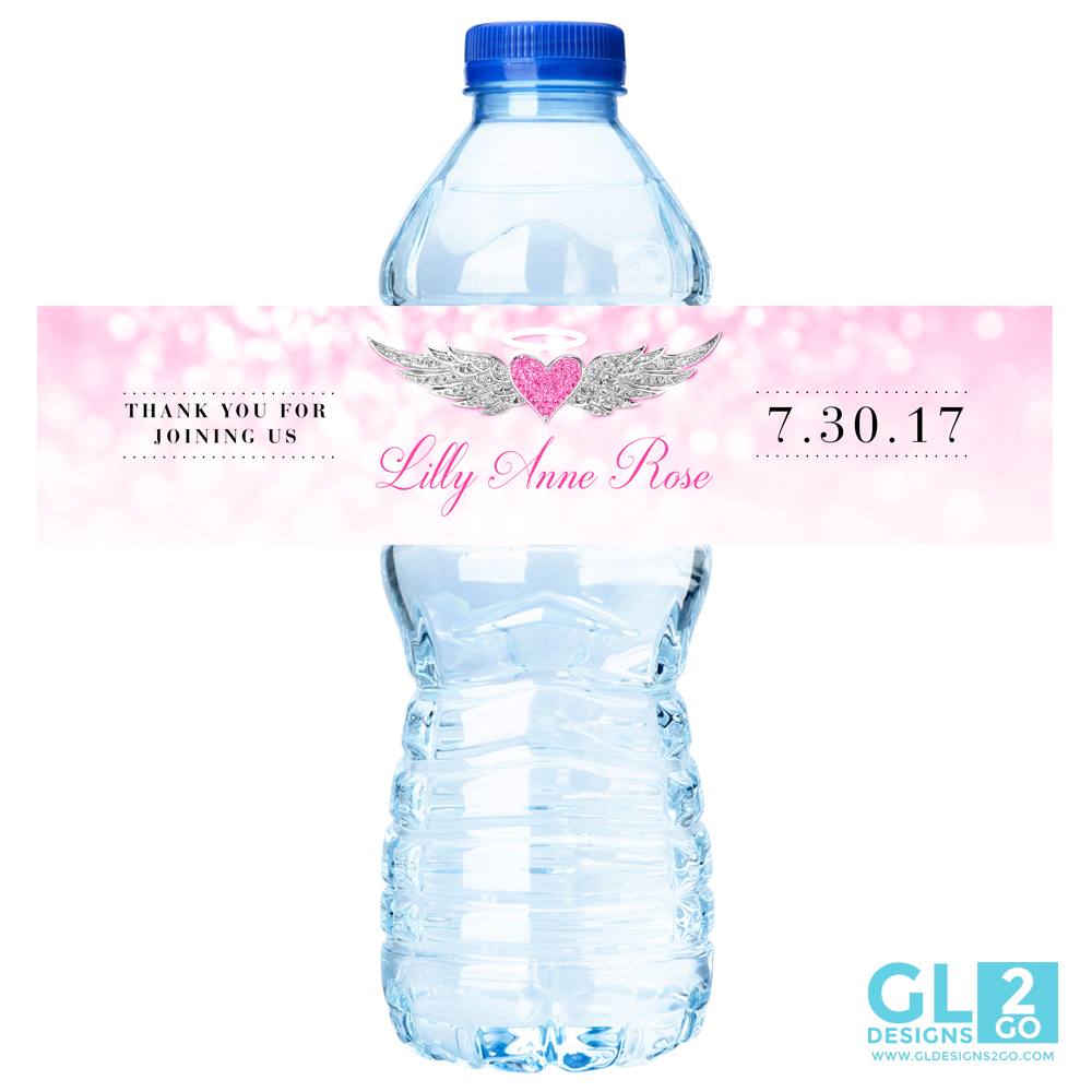 Pink Heaven Sent Water Bottle Label