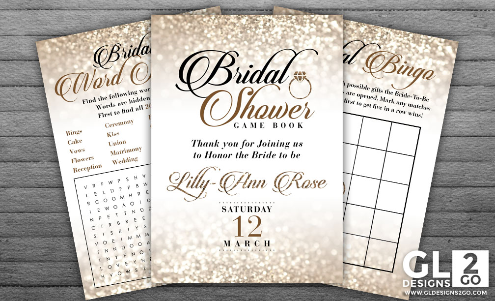 Champagne Bridal Shower Games: Game Book Cover