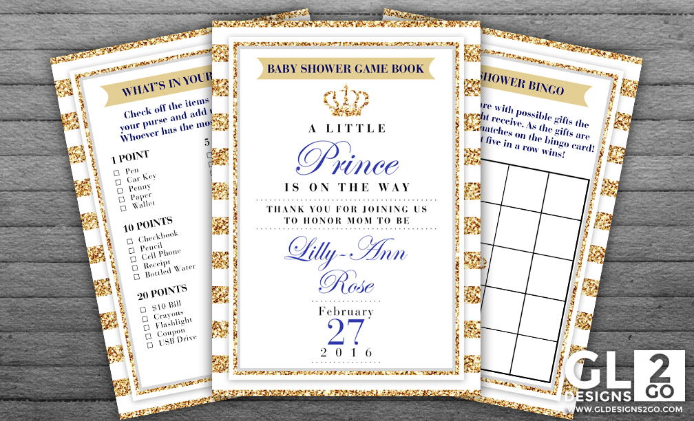 Prince Baby Shower Games: Game Book Cover