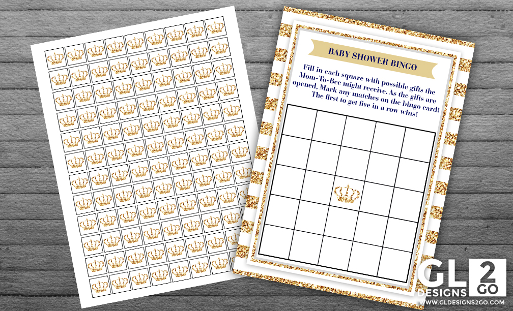 Prince Baby Shower Games: Bingo