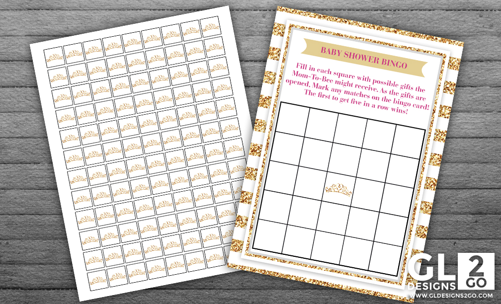 Princess Baby Shower Games: Bingo