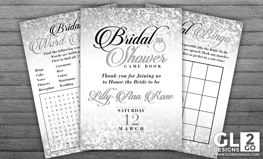 Silver Bridal Shower Game Book Cover