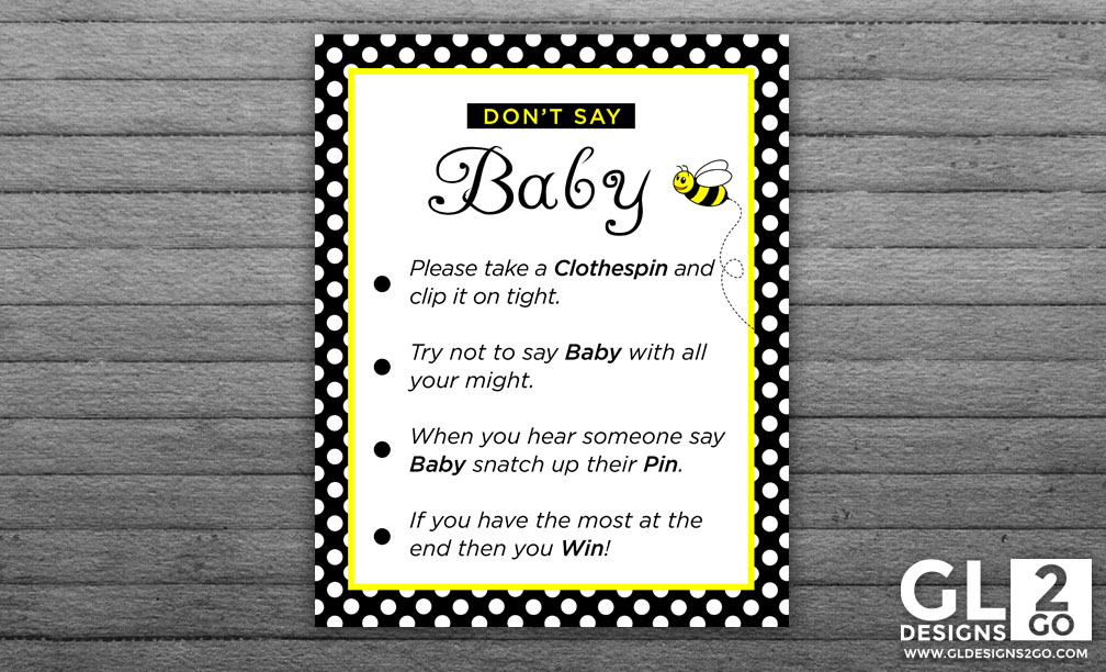 Bee Baby Shower Games Dont-Say-Baby